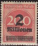 Germany 1923 Numbers 2mil - 200M Red Scott 269